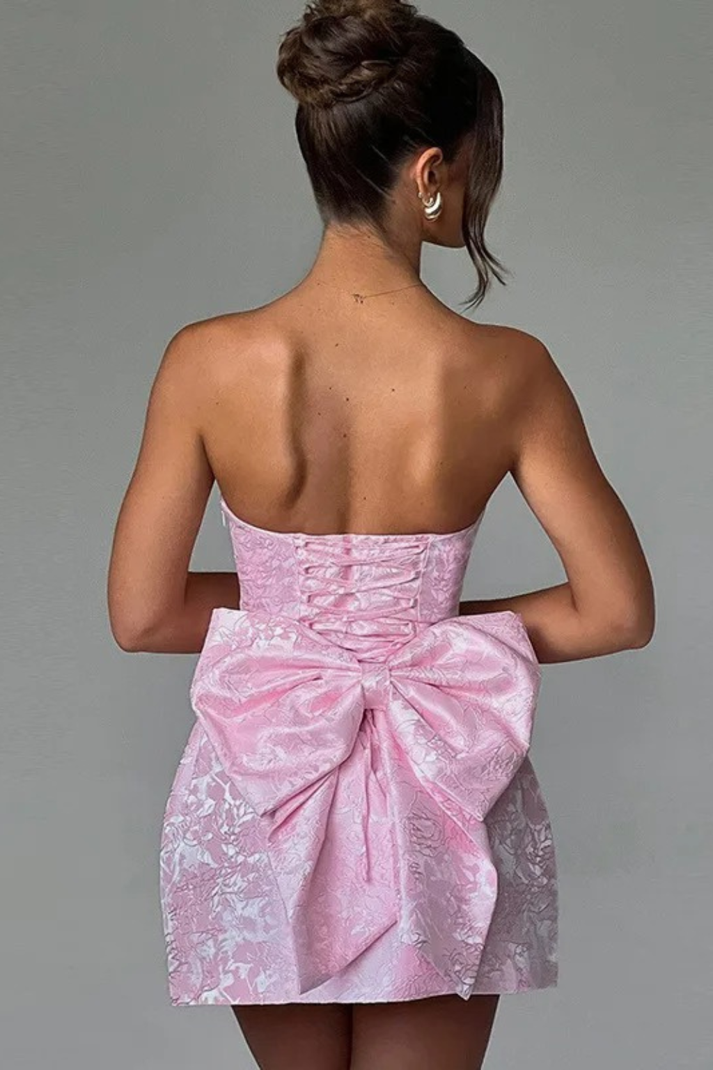 White Bow Mini Dress