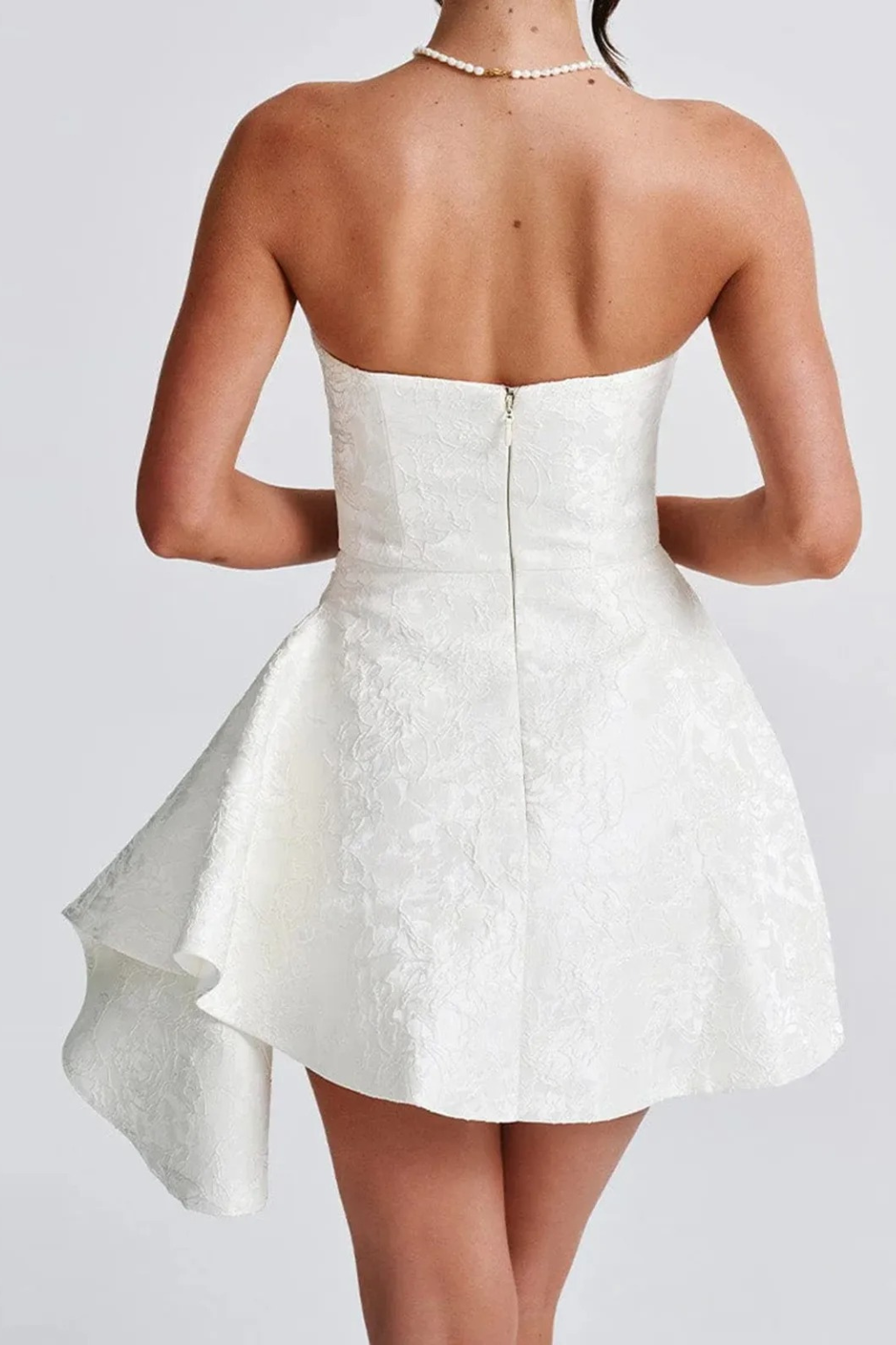 White Charm Strapless Mini Dress