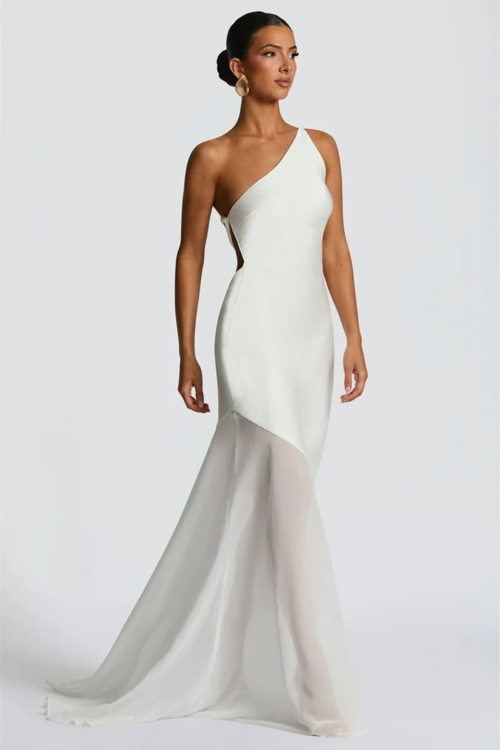 Soleil One-Shoulder Maxi Dress White