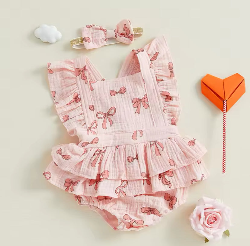Bow Linen Romper