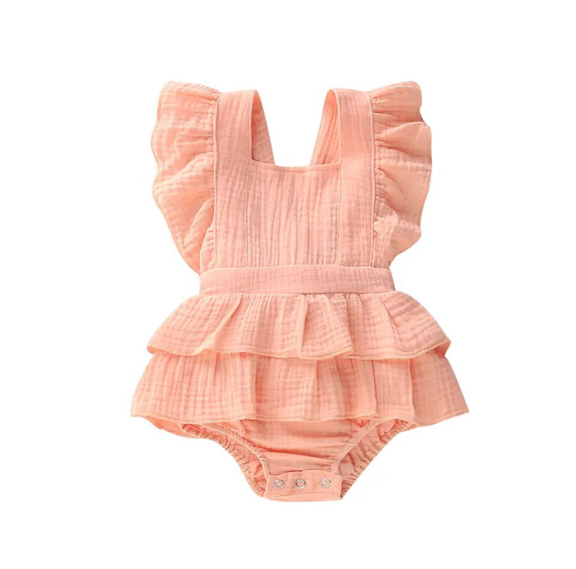 Linen Romper Peach