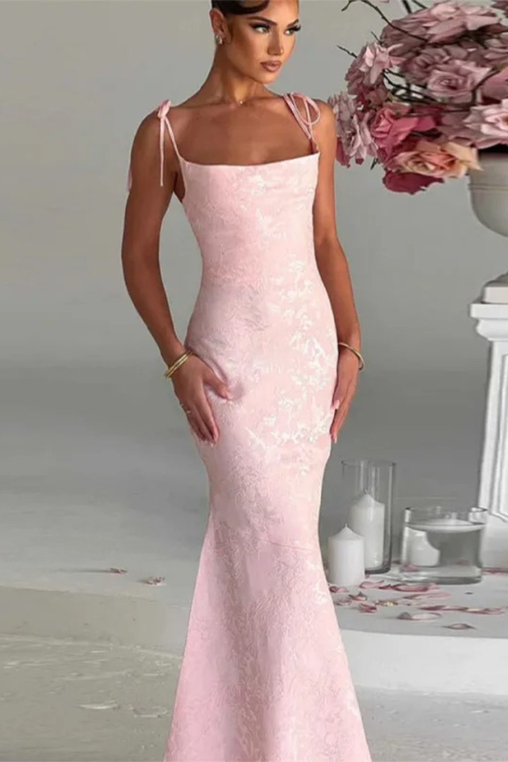 Ivory Elegance Maxi Dress White