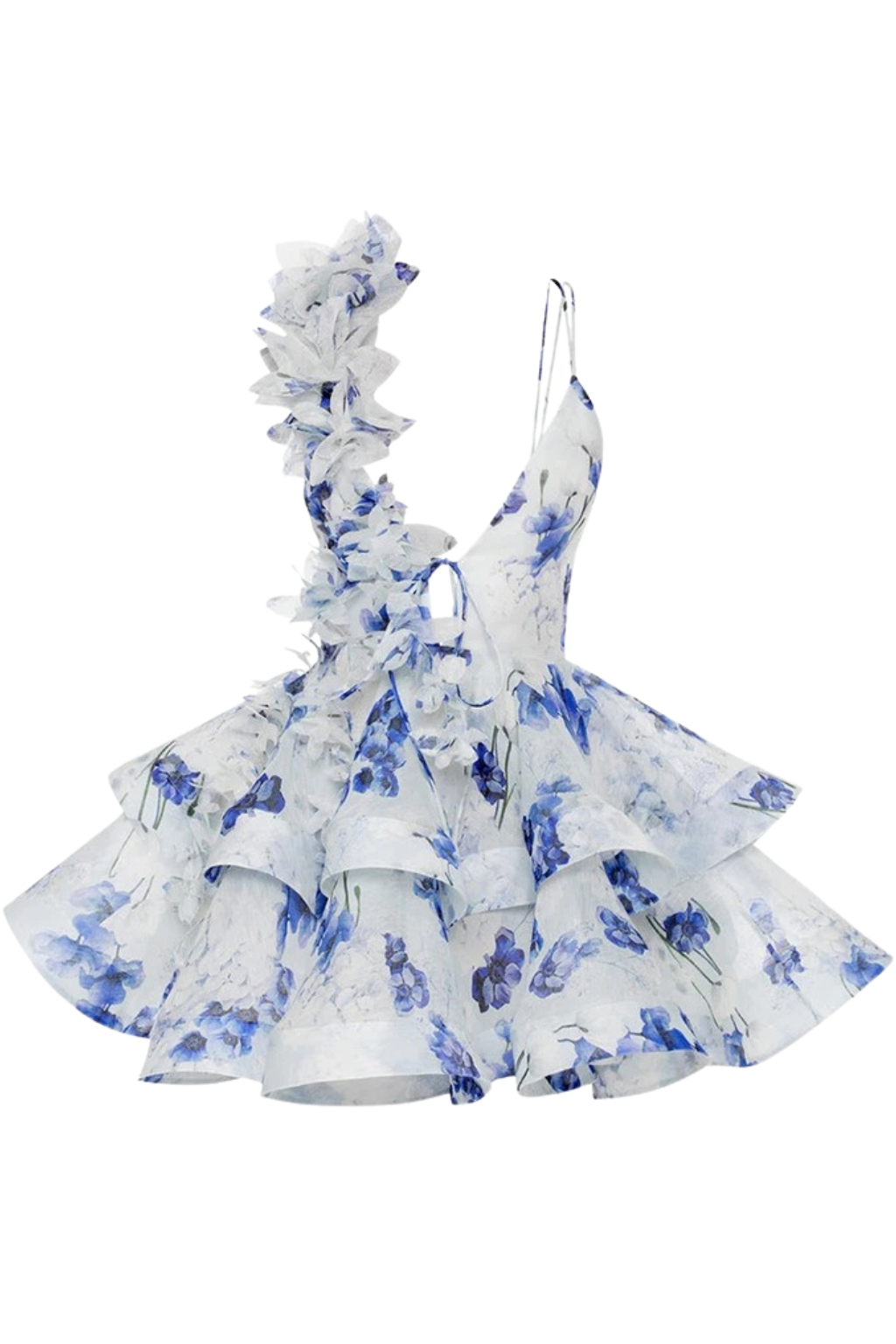 Floral Serenade Mini Dress Blue