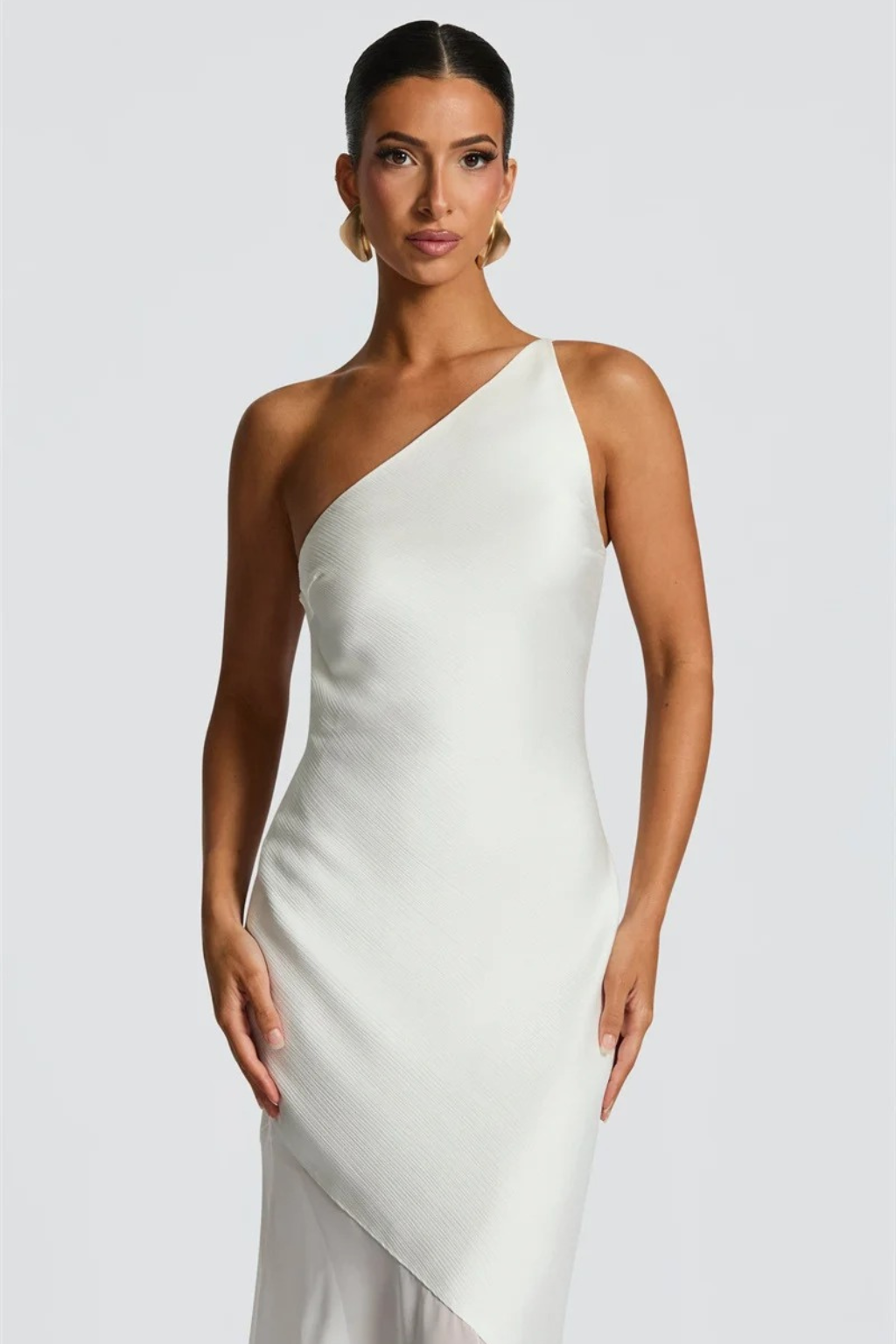 Soleil One-Shoulder Maxi Dress White