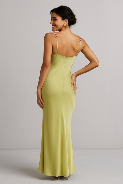 Floral Strap Maxi Dress Black