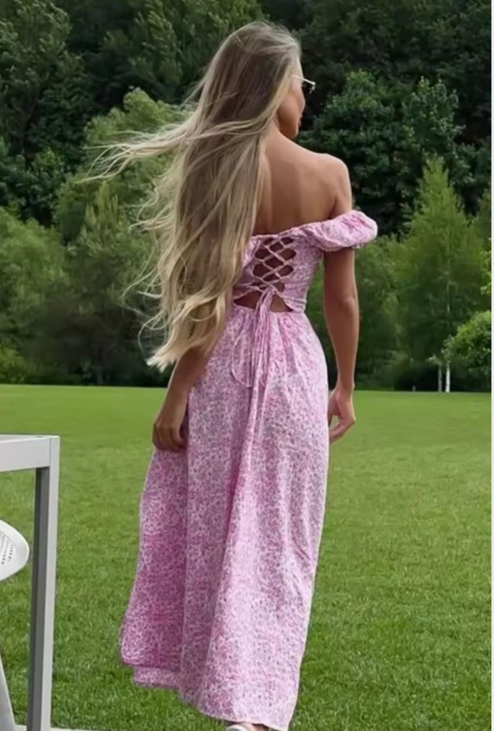 Blossom Breeze Backless Maxi Dress
