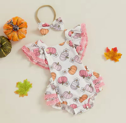 Pumpkin Flower Romper