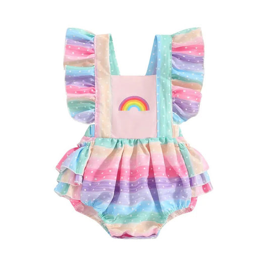 Multi Rainbow Romper