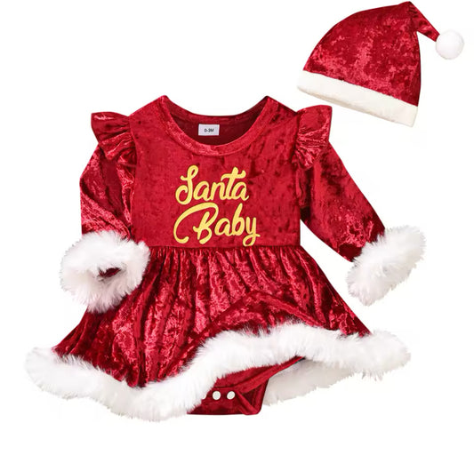 Santa Baby Velvet Romper