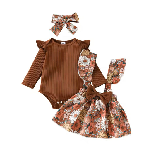 Fall Pinafore Set Chocolate