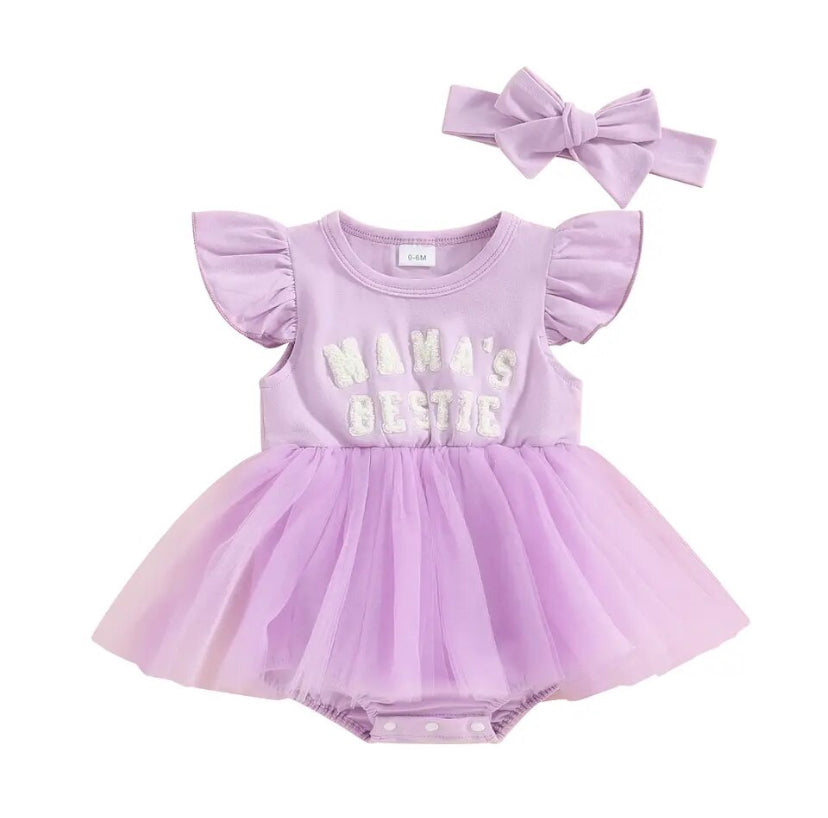 Mamas Bestie Romper Purple