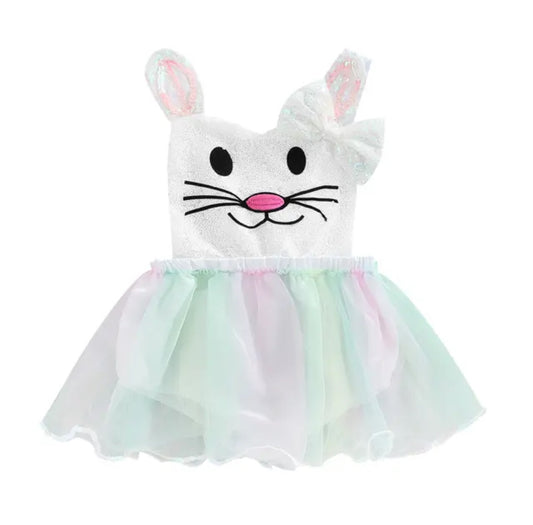 Sequin Bunny Romper Rainbow