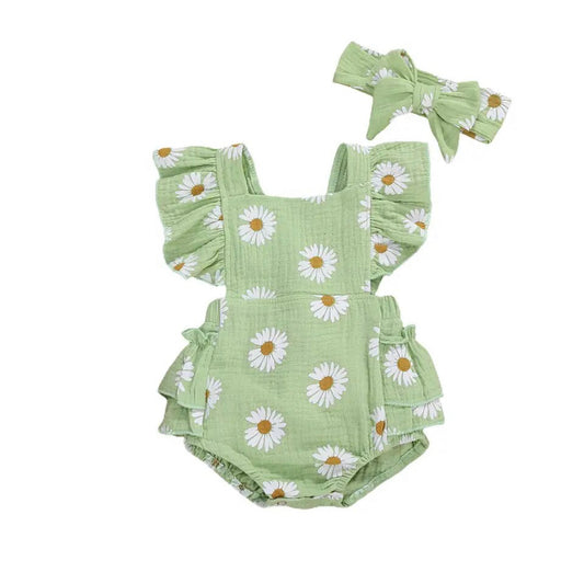 Daisy Boo Romper Green