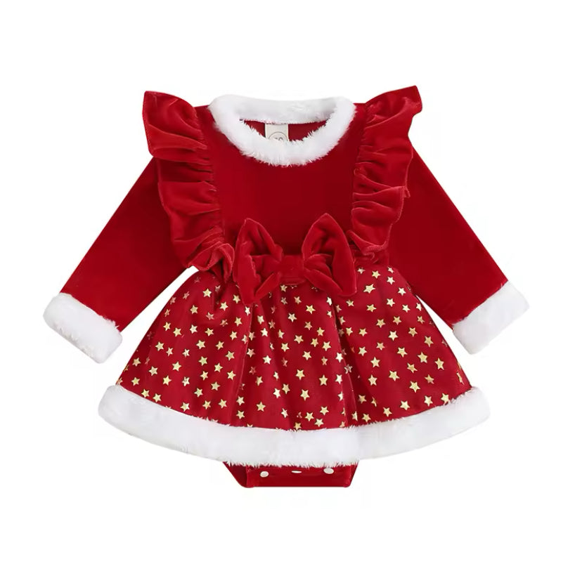 Christmas Star Velvet Romper