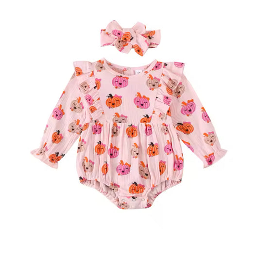 Pink Pumpkin Romper