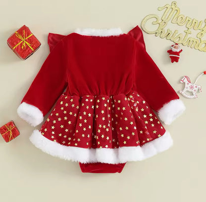 Christmas Star Velvet Romper