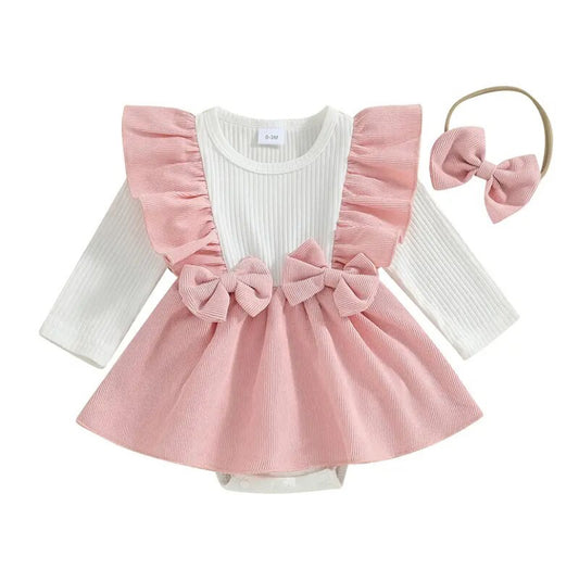 Pinafore Romper Pink