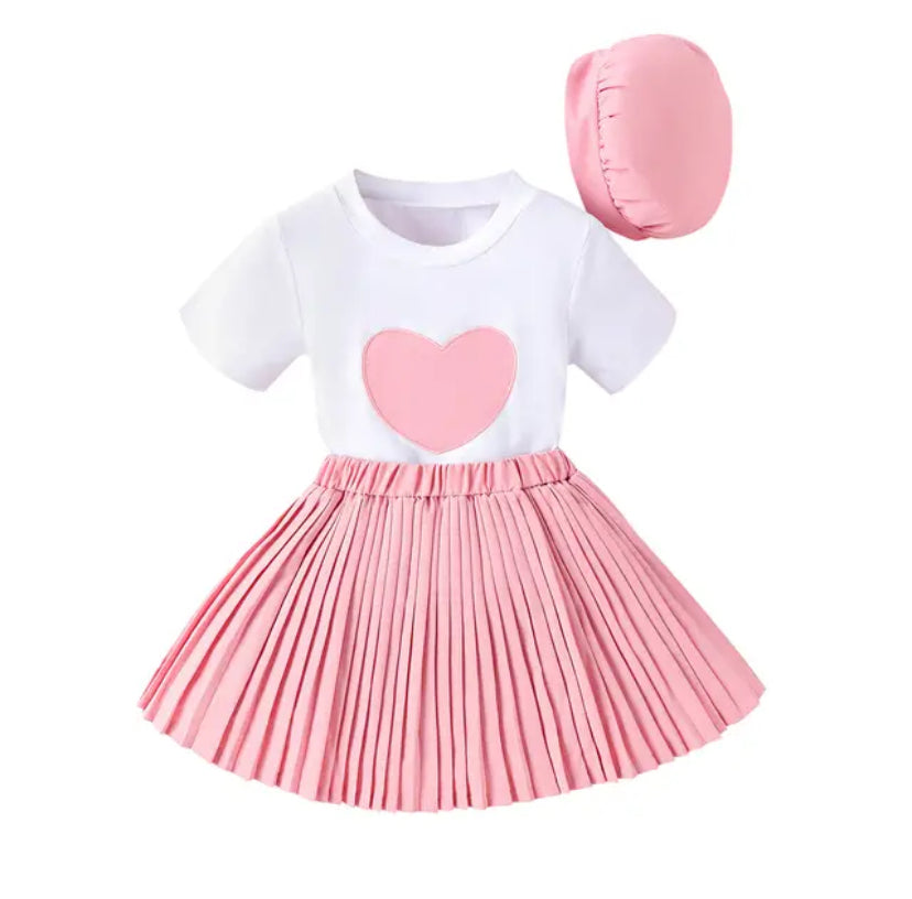 Heart Pleat Skirt Set