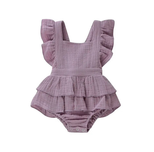 Linen Romper Lilac