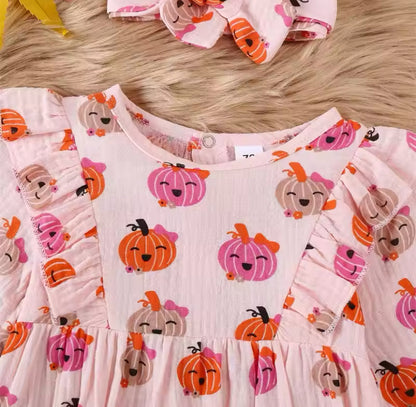 Pink Pumpkin Romper