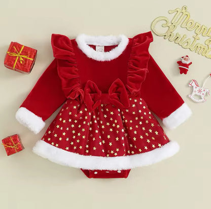 Christmas Star Velvet Romper