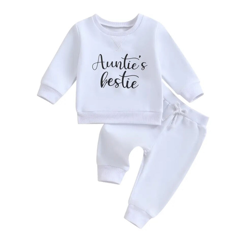 Aunties Bestie Track Set White