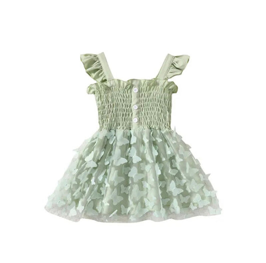 Butterfly Button Dress Mint