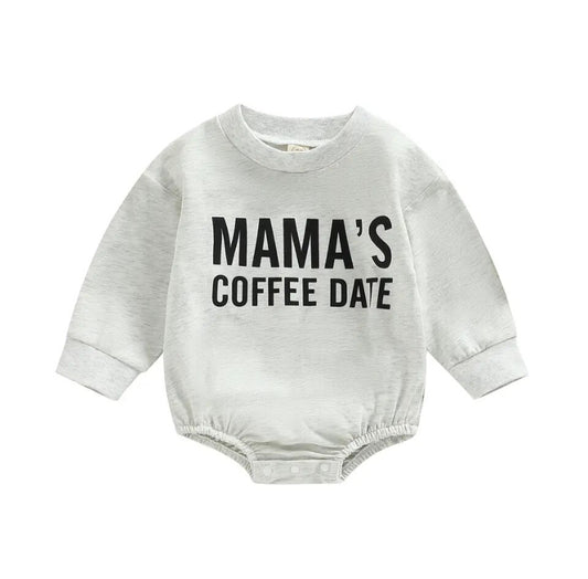 Mamas Coffee Date Romper Grey