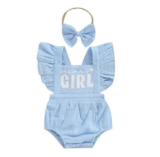 Mamas Girl Romper Blue