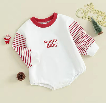 Santa Baby Romper White