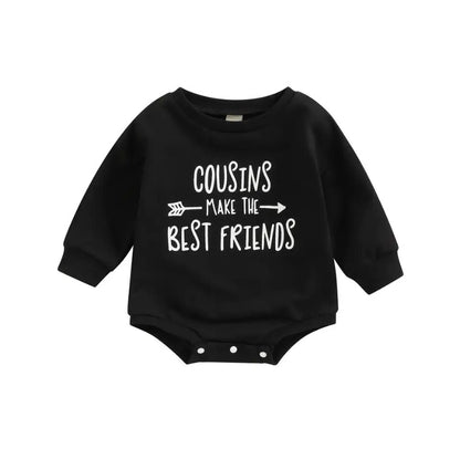 Best Cousin Friends Romper Black