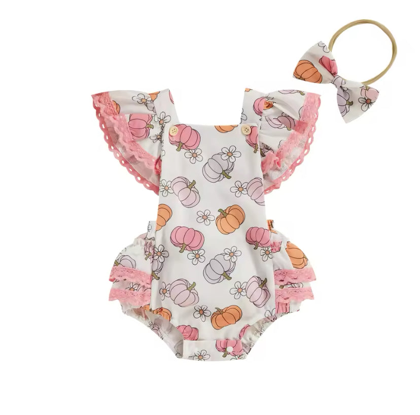 Pumpkin Flower Romper