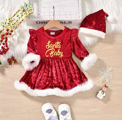 Santa Baby Velvet Romper