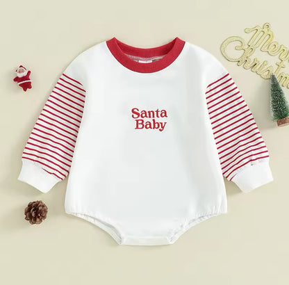 Santa Baby Romper White