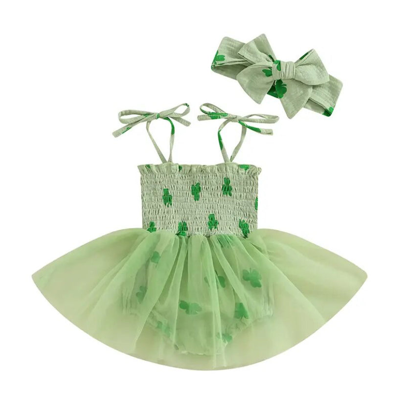 Lucky Tutu Romper Lime