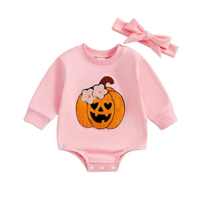 Pink Pumpkin Romper