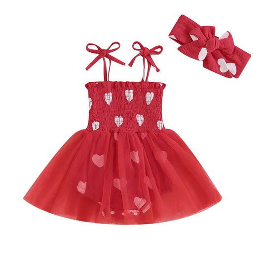 Heart Tutu Romper Red