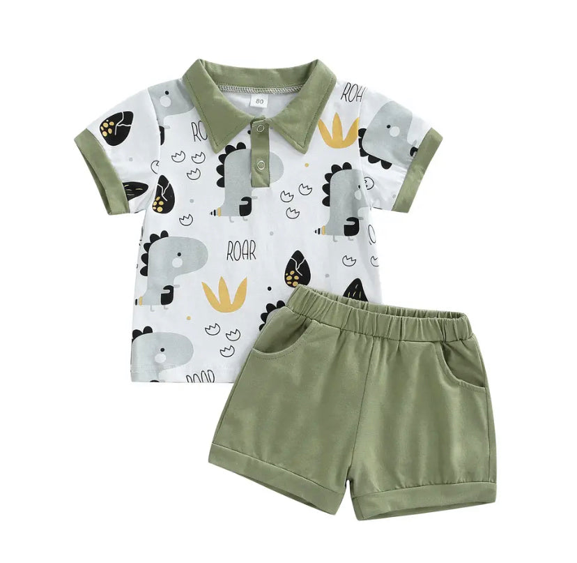 Dino Polo Shirt Set