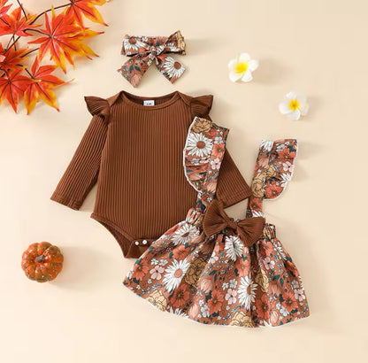 Fall Pinafore Set Chocolate