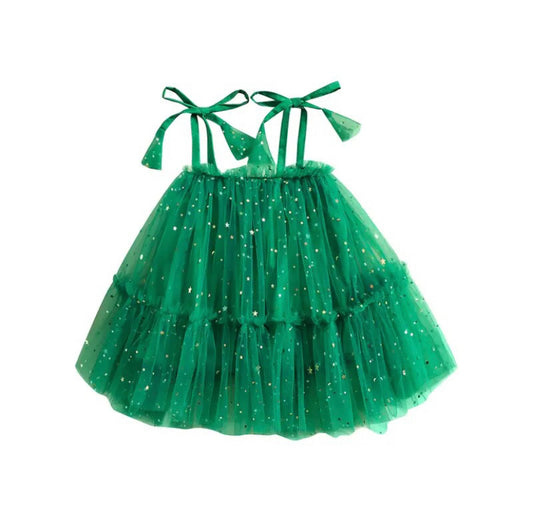 Sparkle Tulle Dress Green