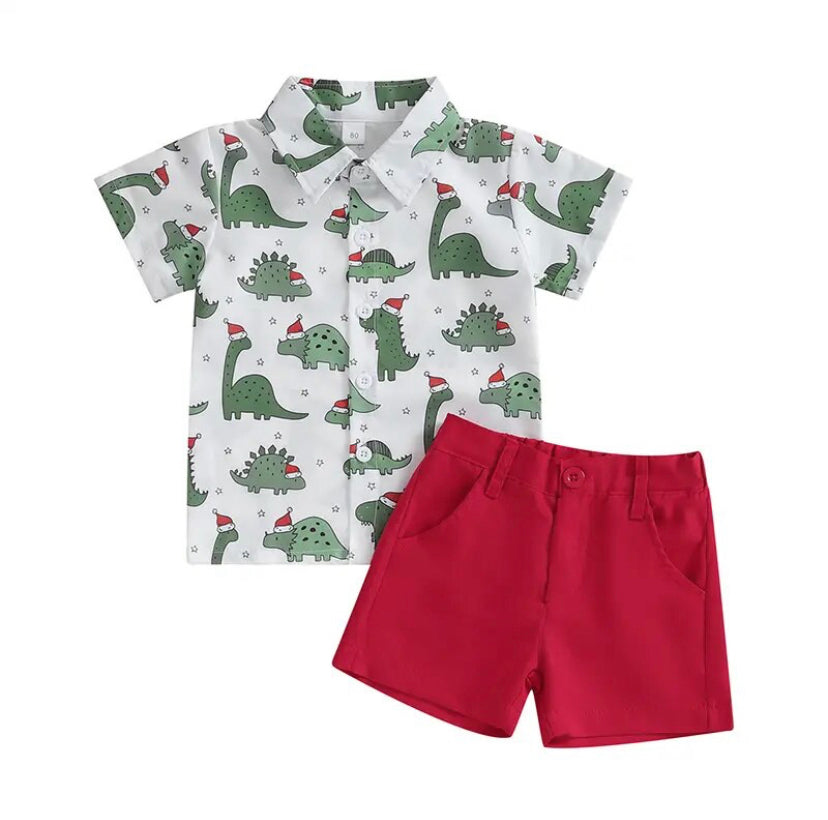 Dinosaur Santa Boy Set