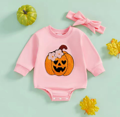 Pink Pumpkin Romper