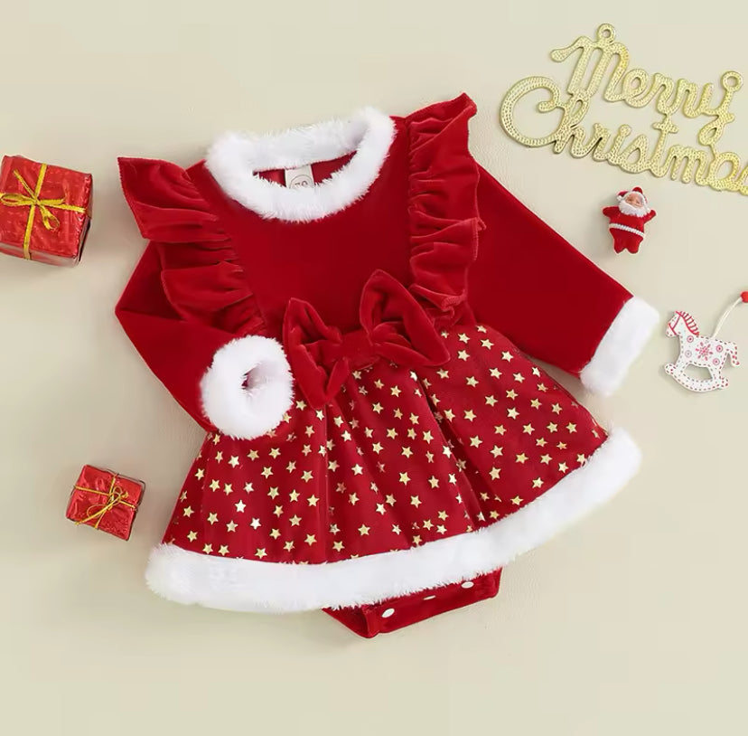 Christmas Star Velvet Romper