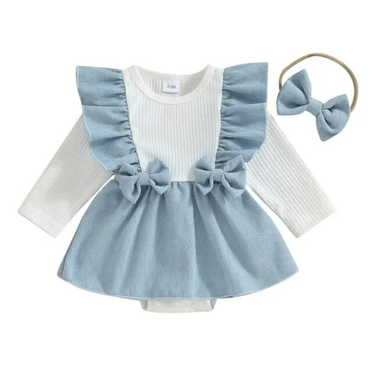 Pinafore Romper Blue