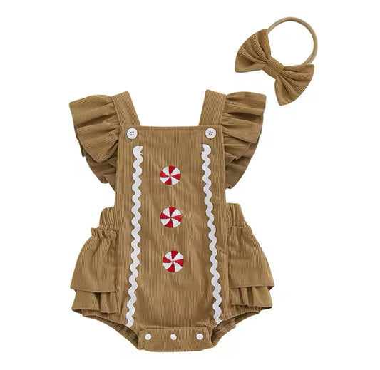 Gingerbread Candy Romper