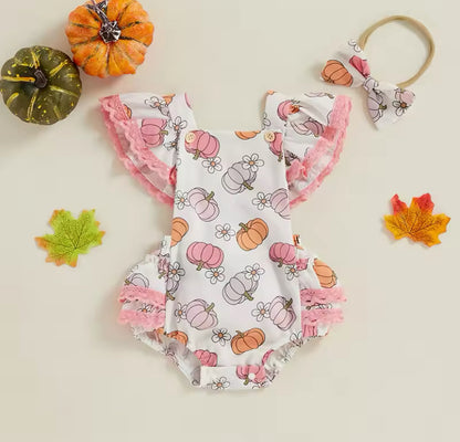 Pumpkin Flower Romper