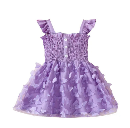 Butterfly Button Dress Purple