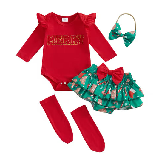 Merry Christmas Romper Set