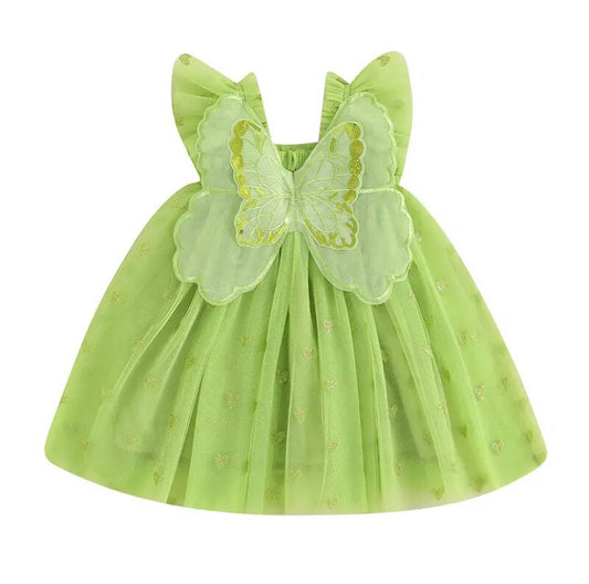 Butterfly Heart Dress Lime