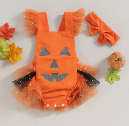 Sparkle Pumpkin Romper